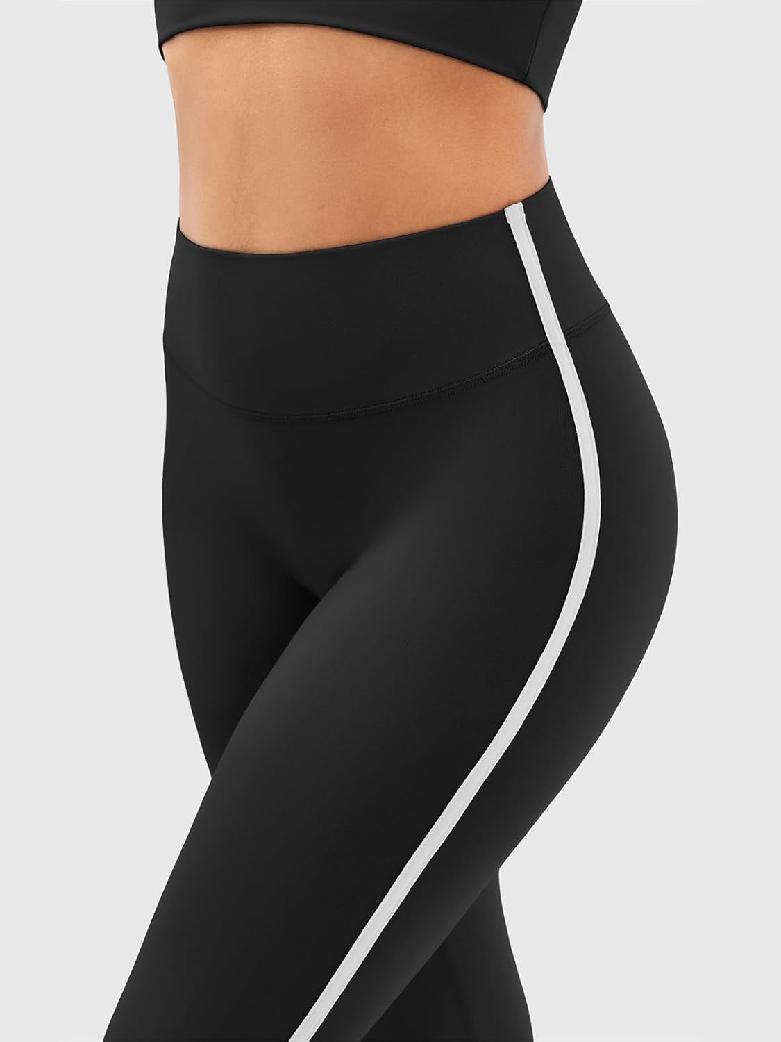 Flare Workout Leggings for Women with Contrast Side Stripes - High Waisted Seamless Track Pants Pants for Yoga Gym Pilates