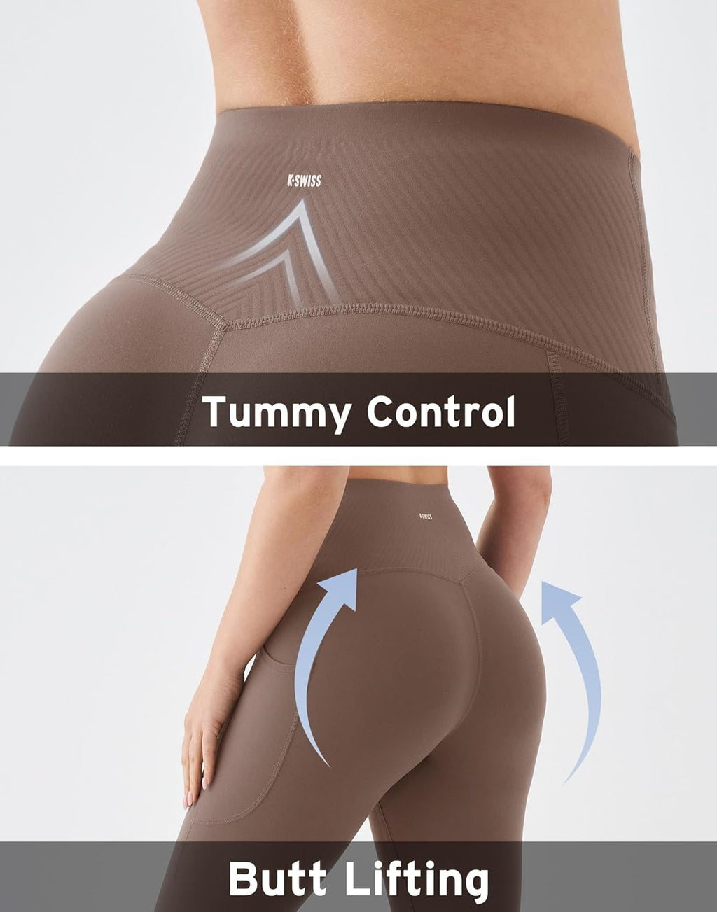 K-Swiss Workout Leggings for Women - High Waist Stretchy Soft Yoga Pants Gym Casual